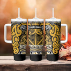 Aotearoa Iwi Ngāti Tama ki Te Waipounamu Trust Tumbler With Handle Maori Wharenui House Tribal Pattern