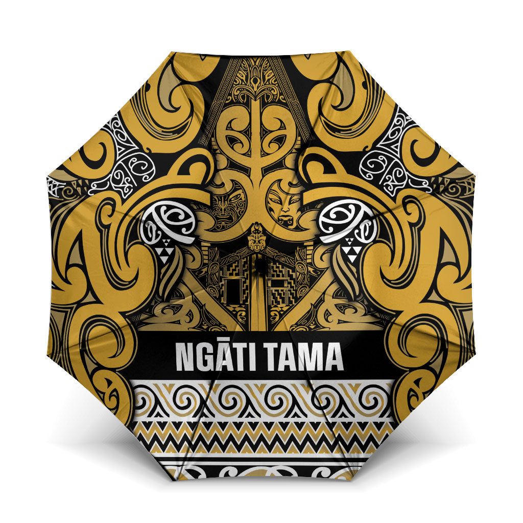 Aotearoa Iwi Ngāti Tama ki Te Waipounamu Trust Umbrella Maori Wharenui House Tribal Pattern