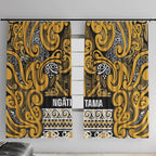 Aotearoa Iwi Ngāti Tama ki Te Waipounamu Trust Window Curtain Maori Wharenui House Tribal Pattern