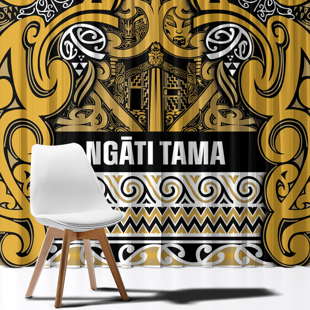 Aotearoa Iwi Ngāti Tama ki Te Waipounamu Trust Window Curtain Maori Wharenui House Tribal Pattern