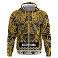 Aotearoa Iwi Ngāti Tama ki Te Waipounamu Trust Zip Hoodie Maori Wharenui House Tribal Pattern