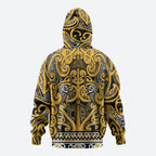 Aotearoa Iwi Ngāti Tama ki Te Waipounamu Trust Zip Hoodie Maori Wharenui House Tribal Pattern
