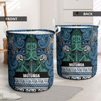 Aotearoa Iwi Ngati Mutunga Laundry Basket Maori Wharenui House Tribal Pattern