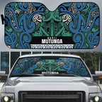 Aotearoa Iwi Ngati Mutunga Auto Sun Shade Maori Wharenui House Tribal Pattern