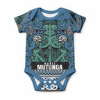 Aotearoa Iwi Ngati Mutunga Baby Onesie Maori Wharenui House Tribal Pattern