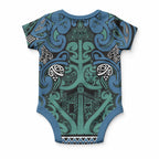 Aotearoa Iwi Ngati Mutunga Baby Onesie Maori Wharenui House Tribal Pattern