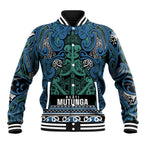 Aotearoa Iwi Ngati Mutunga Baseball Jacket Maori Wharenui House Tribal Pattern