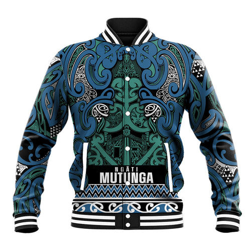 Aotearoa Iwi Ngati Mutunga Baseball Jacket Maori Wharenui House Tribal Pattern