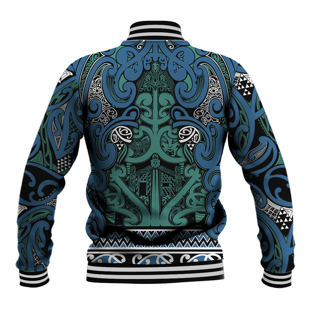 Aotearoa Iwi Ngati Mutunga Baseball Jacket Maori Wharenui House Tribal Pattern