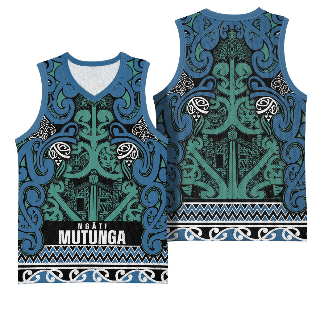 Aotearoa Iwi Ngati Mutunga Basketball Jersey Maori Wharenui House Tribal Pattern