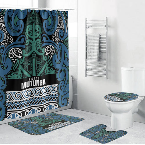 Aotearoa Iwi Ngati Mutunga Bathroom Set Maori Wharenui House Tribal Pattern