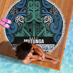 Aotearoa Iwi Ngati Mutunga Beach Blanket Maori Wharenui House Tribal Pattern