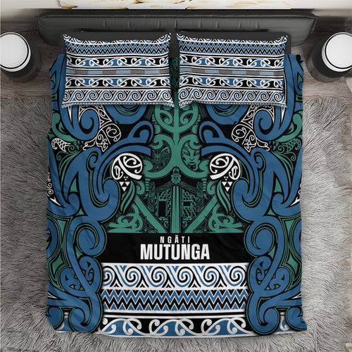 Aotearoa Iwi Ngati Mutunga Bedding Set Maori Wharenui House Tribal Pattern