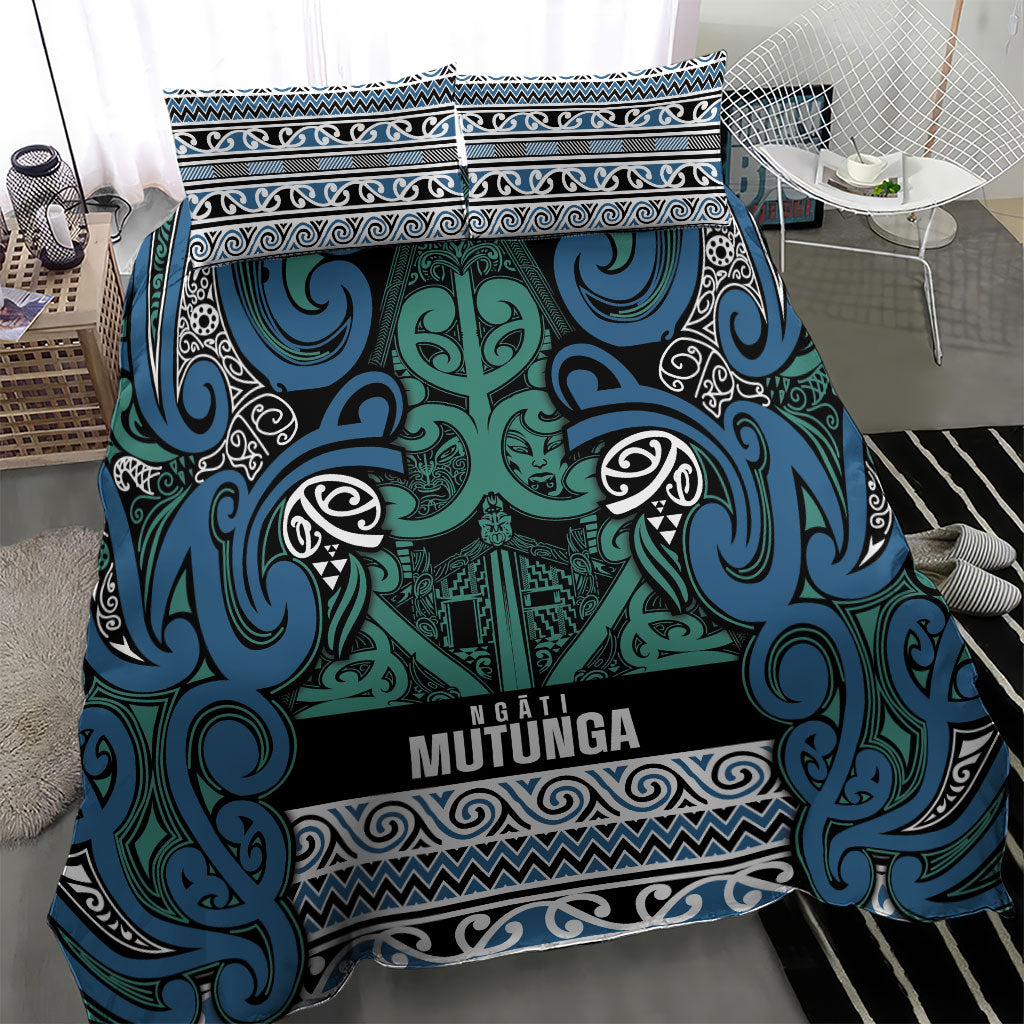 Aotearoa Iwi Ngati Mutunga Bedding Set Maori Wharenui House Tribal Pattern