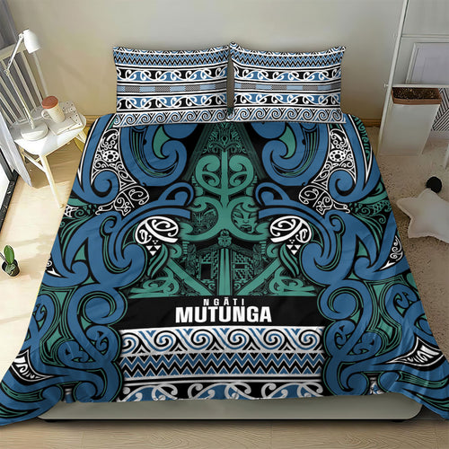 Aotearoa Iwi Ngati Mutunga Bedding Set Maori Wharenui House Tribal Pattern
