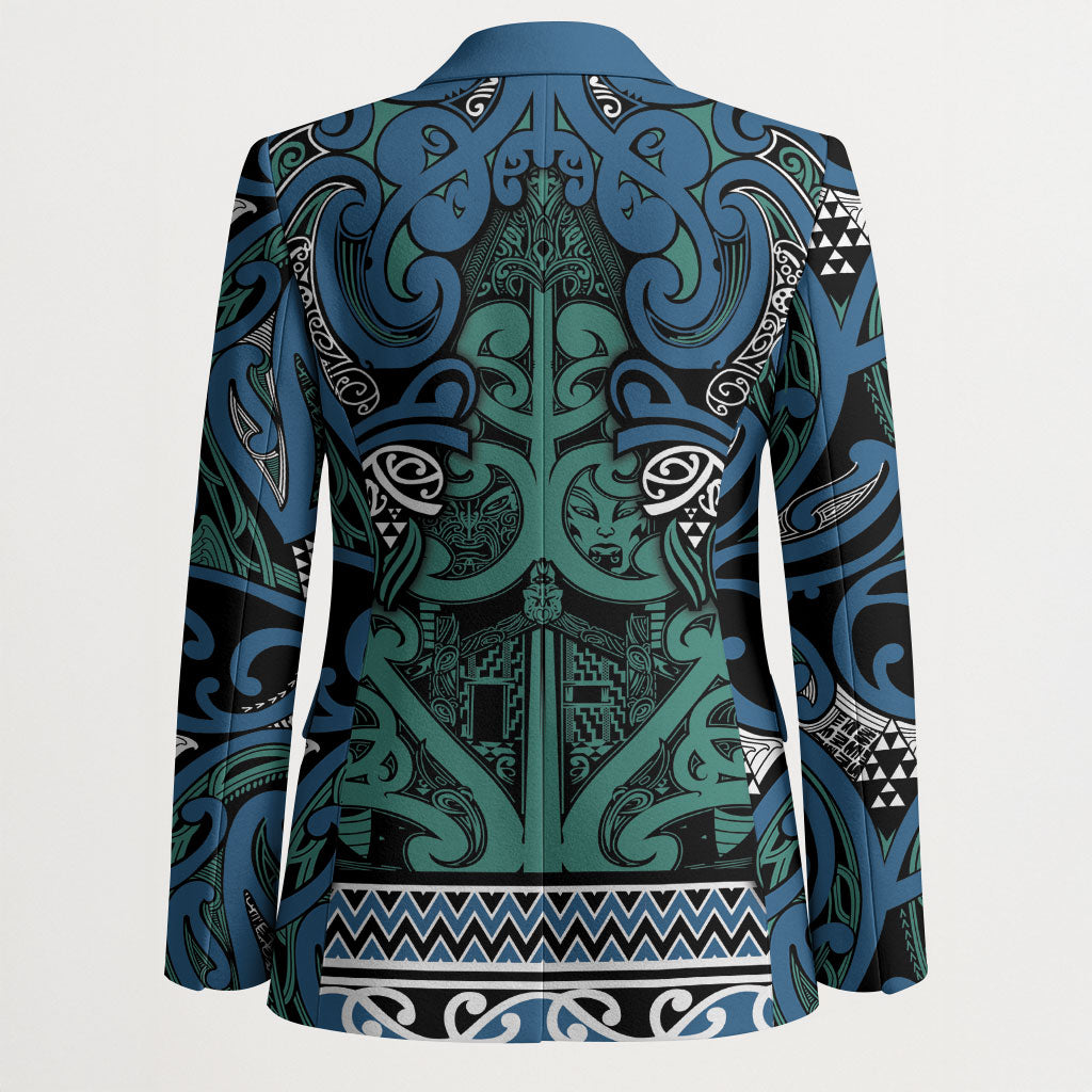 Aotearoa Iwi Ngati Mutunga Blazer Maori Wharenui House Tribal Pattern