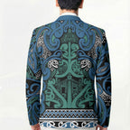 Aotearoa Iwi Ngati Mutunga Blazer Maori Wharenui House Tribal Pattern