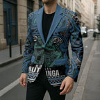 Aotearoa Iwi Ngati Mutunga Blazer Maori Wharenui House Tribal Pattern