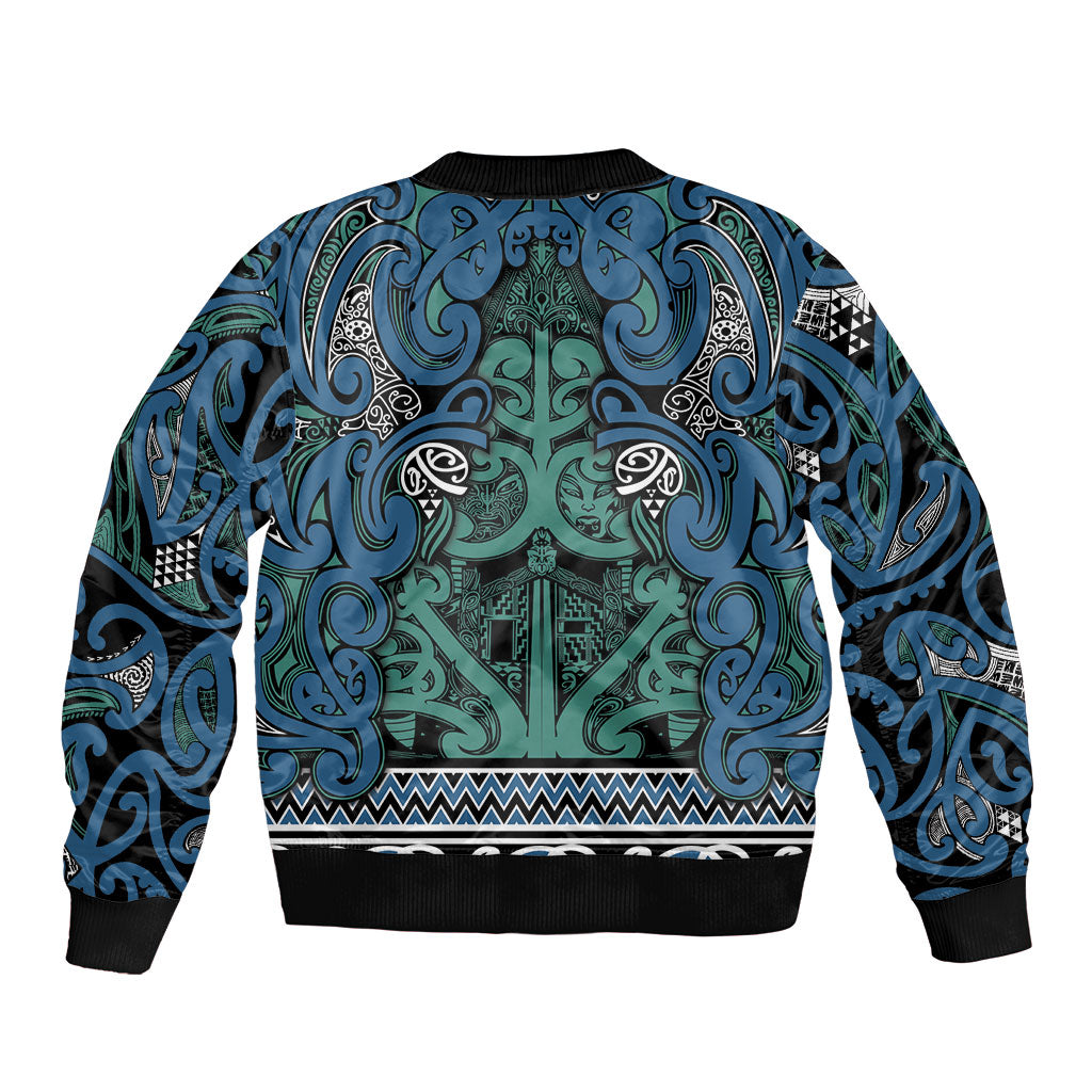 Aotearoa Iwi Ngati Mutunga Bomber Jacket Maori Wharenui House Tribal Pattern