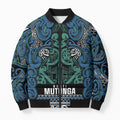 Aotearoa Iwi Ngati Mutunga Bomber Puffer Jacket Maori Wharenui House Tribal Pattern
