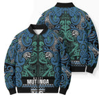 Aotearoa Iwi Ngati Mutunga Bomber Puffer Jacket Maori Wharenui House Tribal Pattern