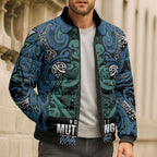 Aotearoa Iwi Ngati Mutunga Bomber Puffer Jacket Maori Wharenui House Tribal Pattern
