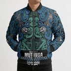 Aotearoa Iwi Ngati Mutunga Bomber Puffer Jacket Maori Wharenui House Tribal Pattern