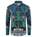 Aotearoa Iwi Ngati Mutunga Button Sweatshirt Maori Wharenui House Tribal Pattern