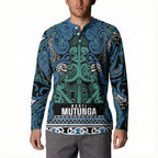 Aotearoa Iwi Ngati Mutunga Button Sweatshirt Maori Wharenui House Tribal Pattern