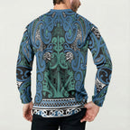 Aotearoa Iwi Ngati Mutunga Button Sweatshirt Maori Wharenui House Tribal Pattern