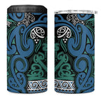 Aotearoa Iwi Ngati Mutunga 4 in 1 Can Cooler Tumbler Maori Wharenui House Tribal Pattern