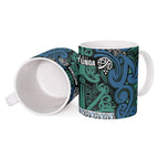 Aotearoa Iwi Ngati Mutunga Ceramic Mug Maori Wharenui House Tribal Pattern