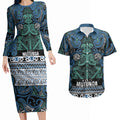 Aotearoa Iwi Ngati Mutunga Couples Matching Long Sleeve Bodycon Dress and Hawaiian Shirt Maori Wharenui House Tribal Pattern