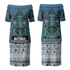 Aotearoa Iwi Ngati Mutunga Couples Matching Puletasi and Long Sleeve Button Shirt Maori Wharenui House Tribal Pattern