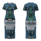 Aotearoa Iwi Ngati Mutunga Couples Matching Short Sleeve Bodycon Dress and Hawaiian Shirt Maori Wharenui House Tribal Pattern