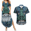 Aotearoa Iwi Ngati Mutunga Couples Matching Summer Maxi Dress and Hawaiian Shirt Maori Wharenui House Tribal Pattern