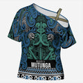 Aotearoa Iwi Ngati Mutunga Cross Shoulder Shirt Maori Wharenui House Tribal Pattern