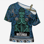 Aotearoa Iwi Ngati Mutunga Cross Shoulder Shirt Maori Wharenui House Tribal Pattern