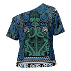 Aotearoa Iwi Ngati Mutunga Cross Shoulder Shirt Maori Wharenui House Tribal Pattern
