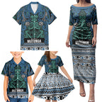 Aotearoa Iwi Ngati Mutunga Family Matching Puletasi and Hawaiian Shirt Maori Wharenui House Tribal Pattern