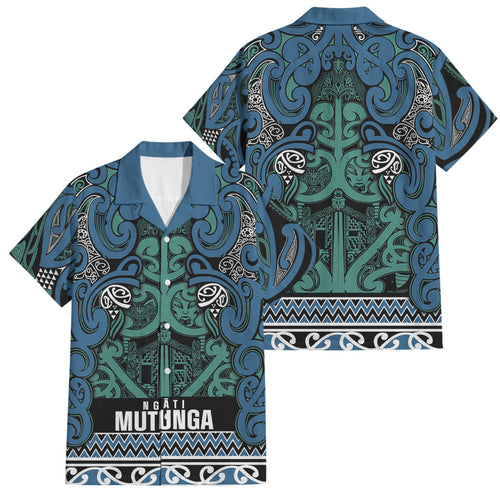 Aotearoa Iwi Ngati Mutunga Family Matching Summer Maxi Dress and Hawaiian Shirt Maori Wharenui House Tribal Pattern