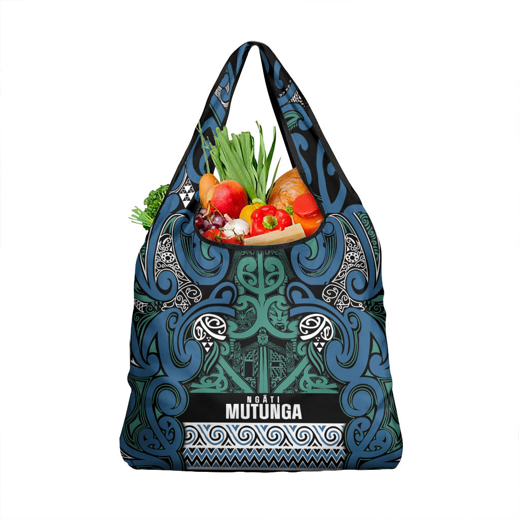 Aotearoa Iwi Ngati Mutunga Grocery Bag Maori Wharenui House Tribal Pattern