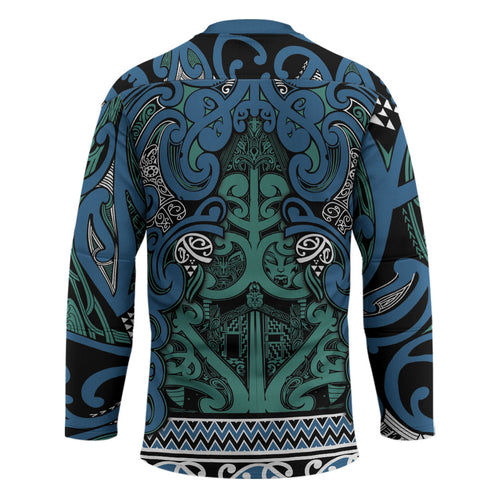 Aotearoa Iwi Ngati Mutunga Hockey Jersey Maori Wharenui House Tribal Pattern