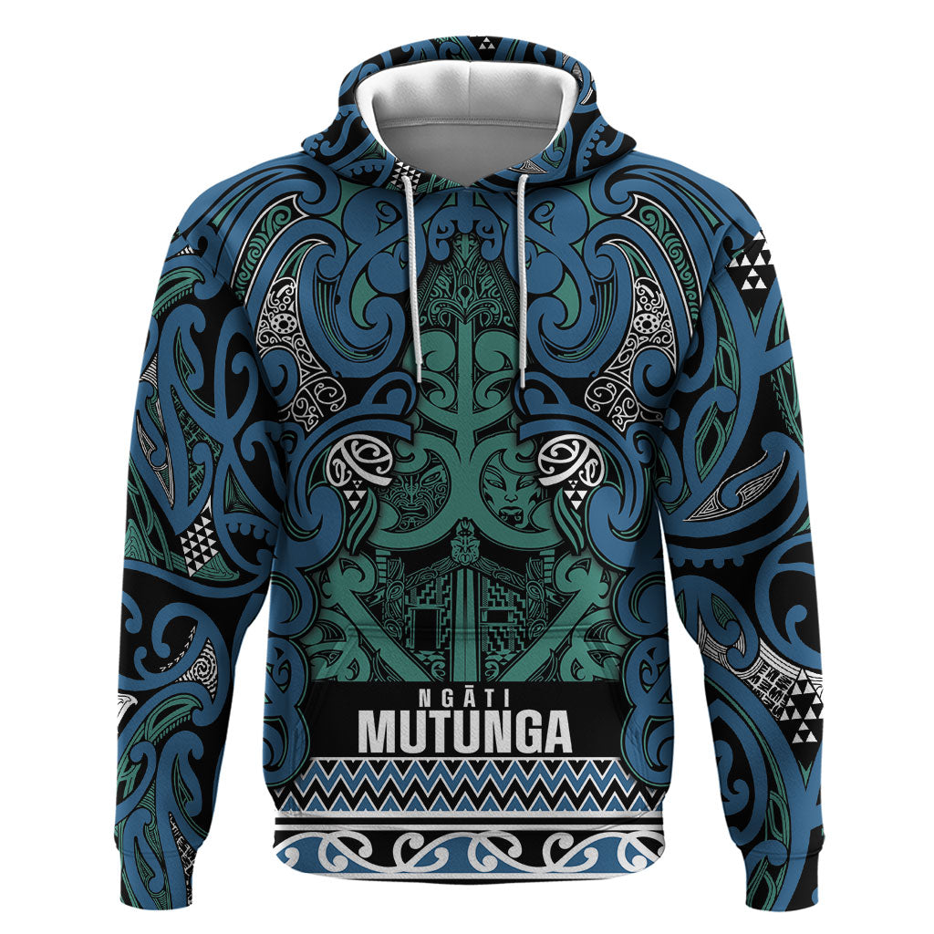 Aotearoa Iwi Ngati Mutunga Hoodie Maori Wharenui House Tribal Pattern