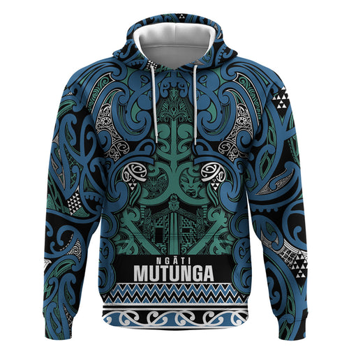 Aotearoa Iwi Ngati Mutunga Hoodie Maori Wharenui House Tribal Pattern
