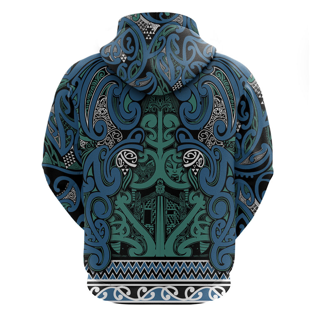 Aotearoa Iwi Ngati Mutunga Hoodie Maori Wharenui House Tribal Pattern
