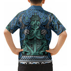 Aotearoa Iwi Ngati Mutunga Kid Hawaiian Shirt Maori Wharenui House Tribal Pattern