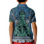Aotearoa Iwi Ngati Mutunga Kid Polo Shirt Maori Wharenui House Tribal Pattern