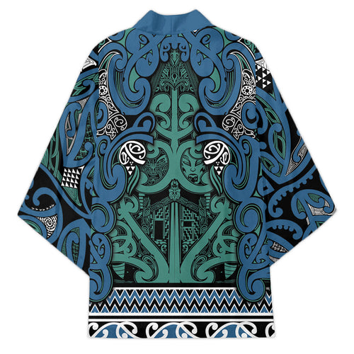 Aotearoa Iwi Ngati Mutunga Kimono Maori Wharenui House Tribal Pattern