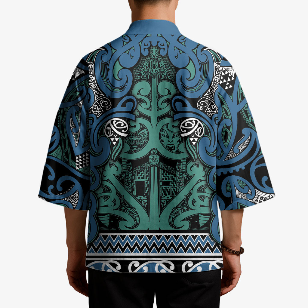 Aotearoa Iwi Ngati Mutunga Kimono Maori Wharenui House Tribal Pattern